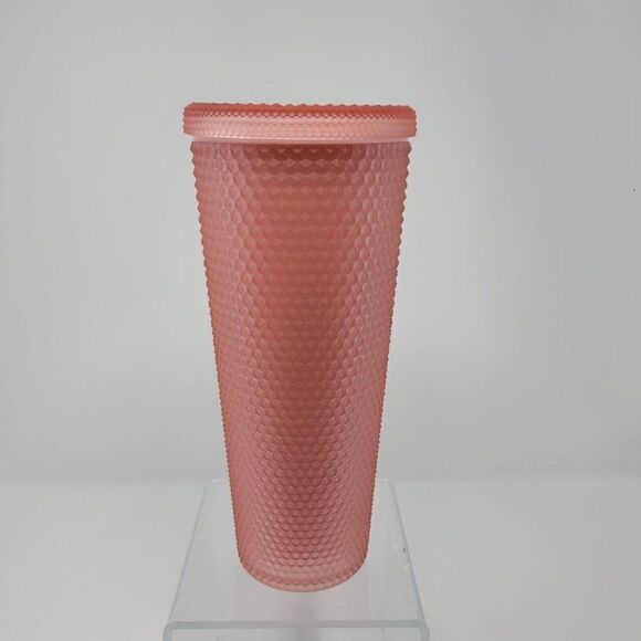 Starbucks Dusty Pink Soft Touch Diamond Studded Cold Cup Tumbler 24oz Barbiecore - Picture 5 of 11